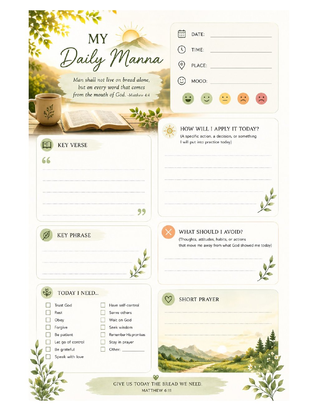 Daily Manna template preview