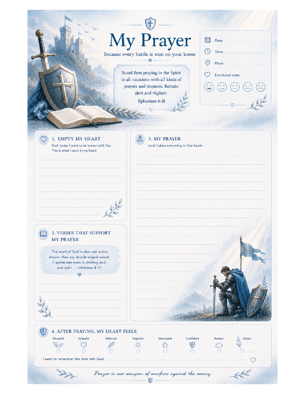My Prayer template preview